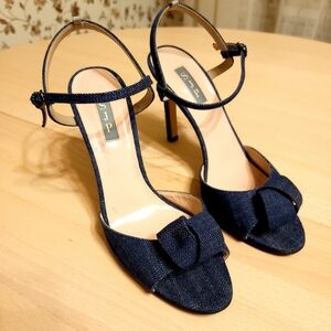 SJP By Sarah Jessica Parker  Denim High-Heel Ankle Strap Sandals